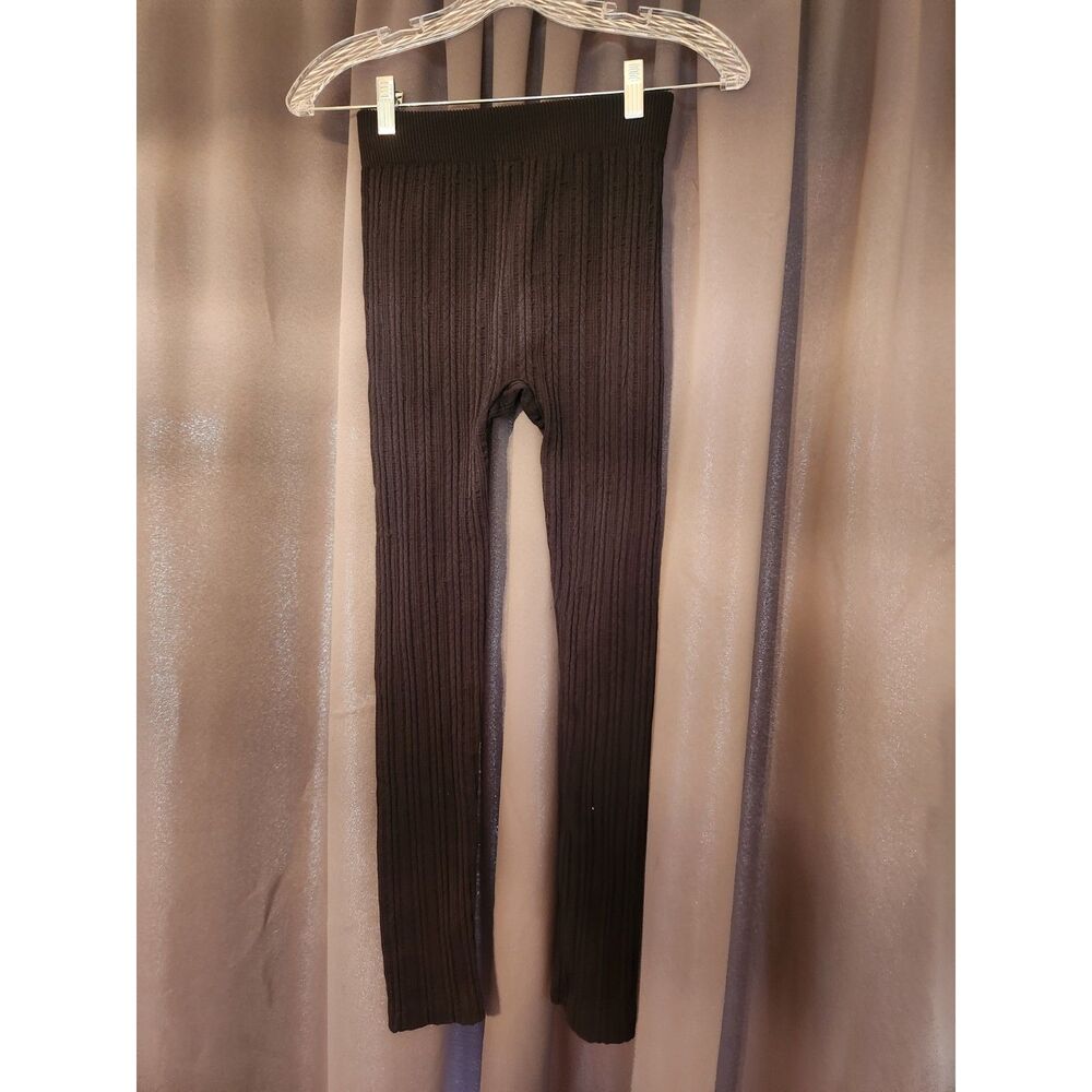 Women's Black Striped Leggings Size S Tight Athleisure Yoga Pants Small